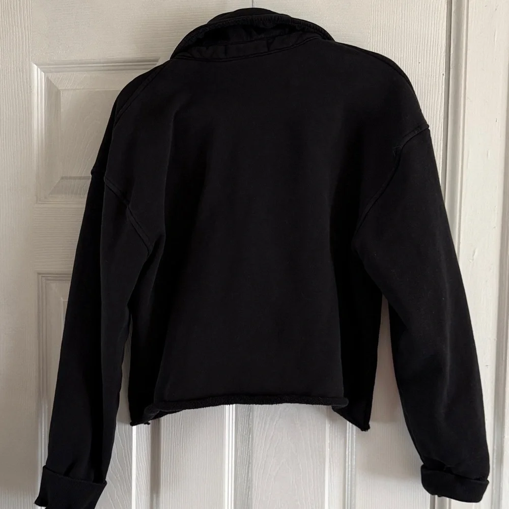 perfectwhitetee Black Collared Sweatshirt - Picture 5 of 5
